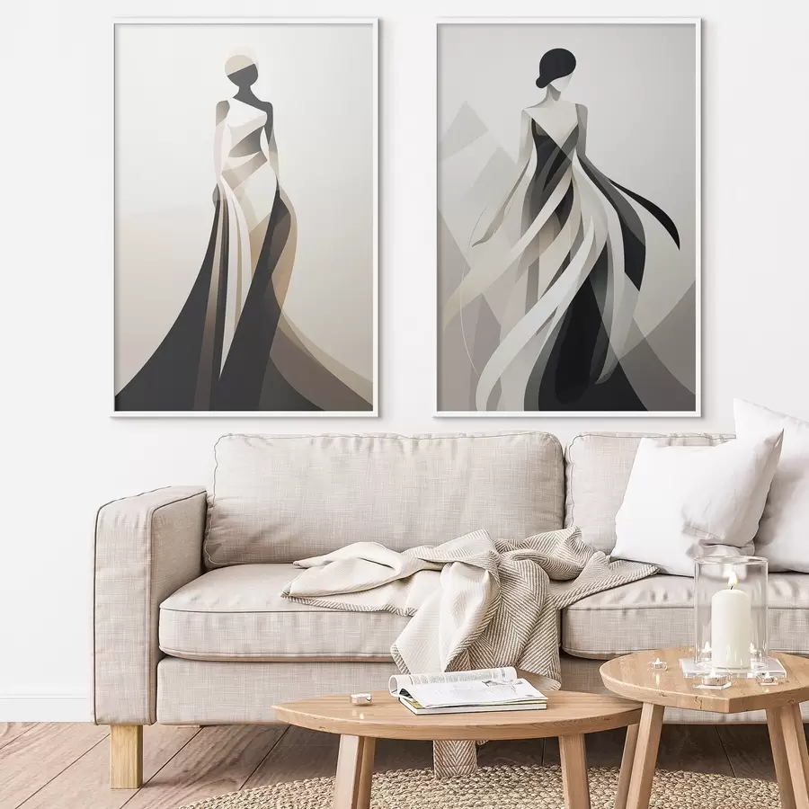 Картина Силуетна композиція у світлих і темних відтінках d00465