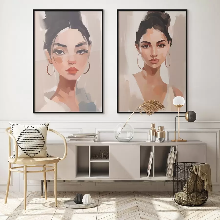 Картина Портрет дівчини з імітацією живопису d00484