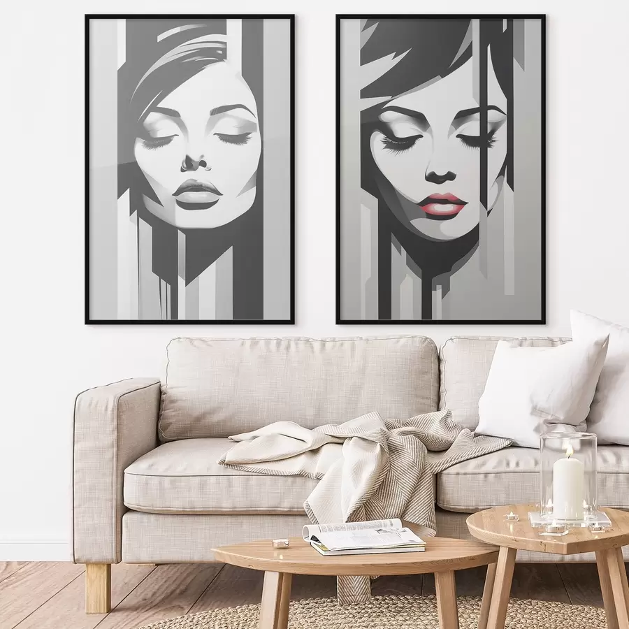 Картина Геометрія жіночих облич d00496