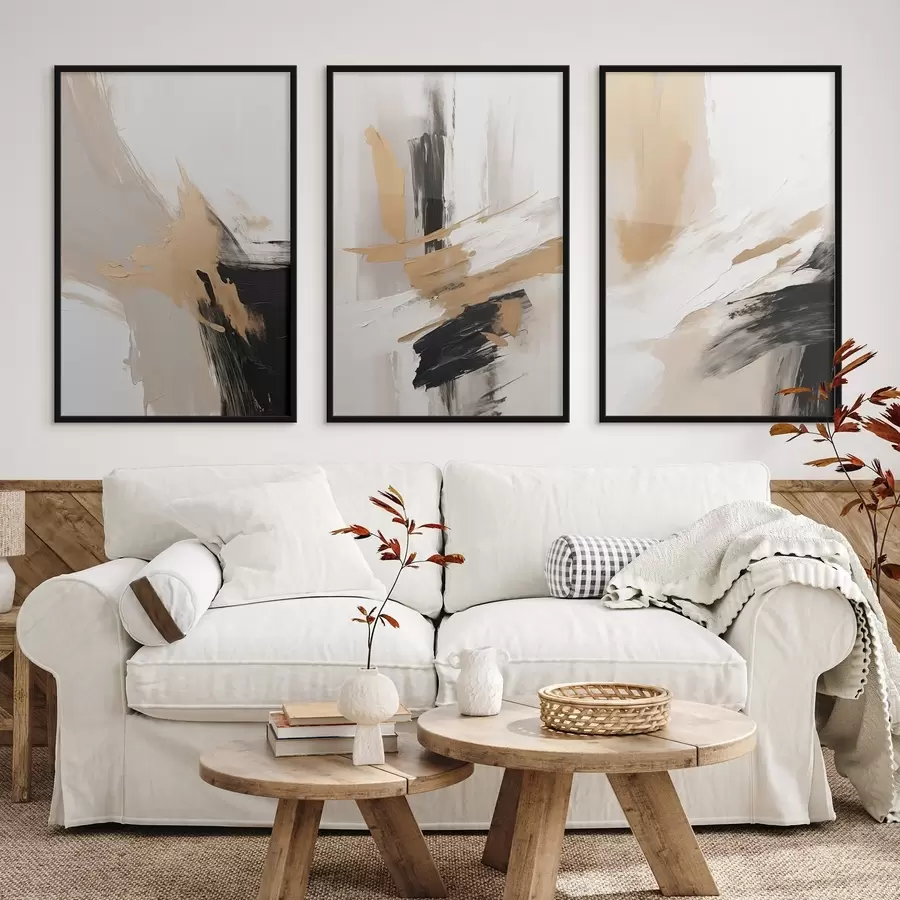 Картина Сучасна абстракція, що імітує мазки пензля d00505