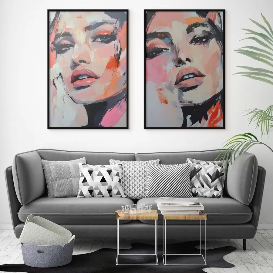 Картина Портрети жінок з імітацією інсультів d00508