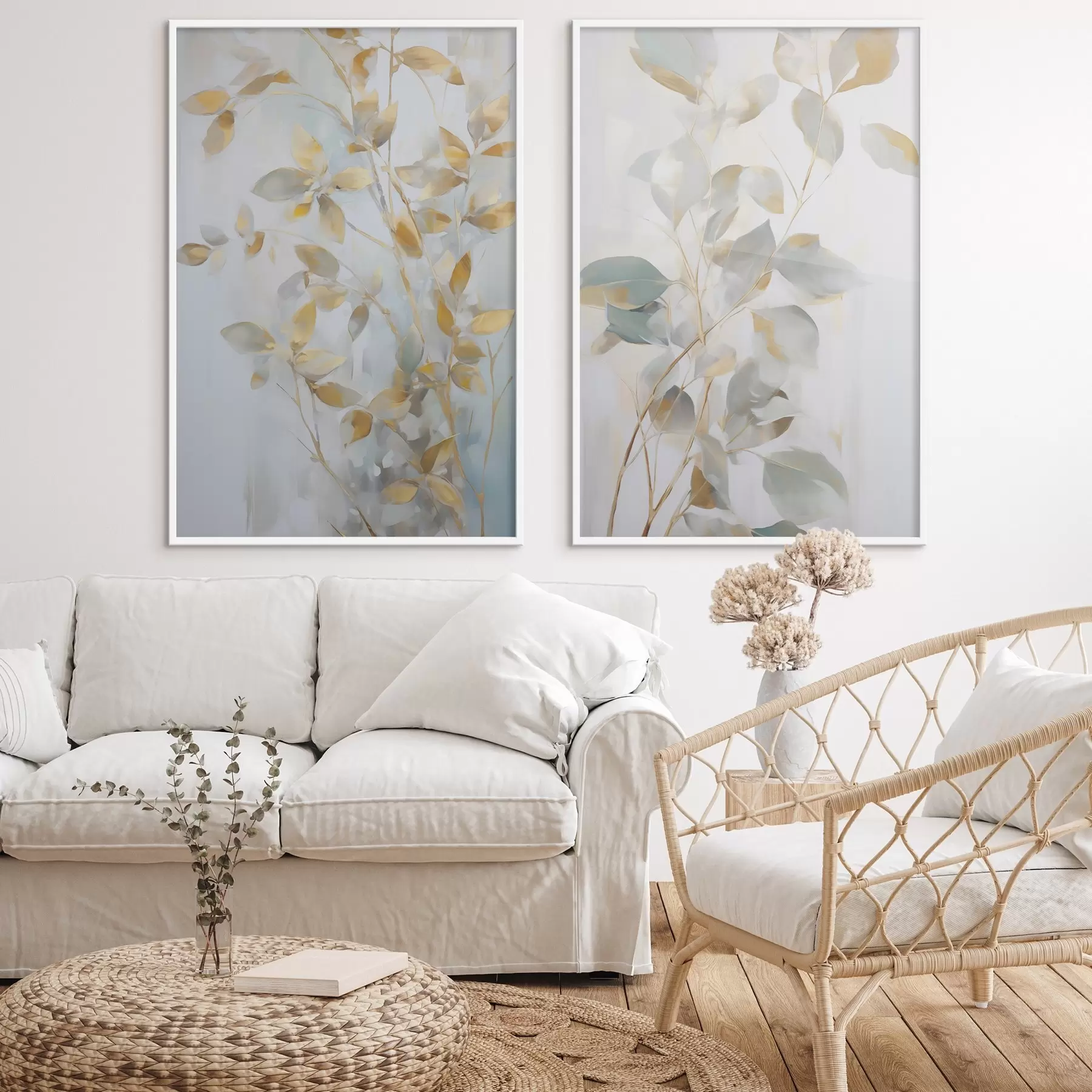 Картина Абстрактні листя імітація живопису d00907