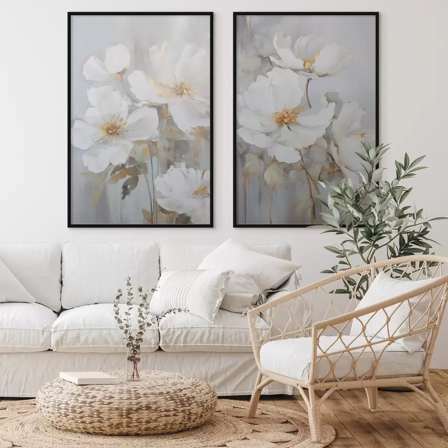 Картина Абстрактні квіти, імітація живопису d00906