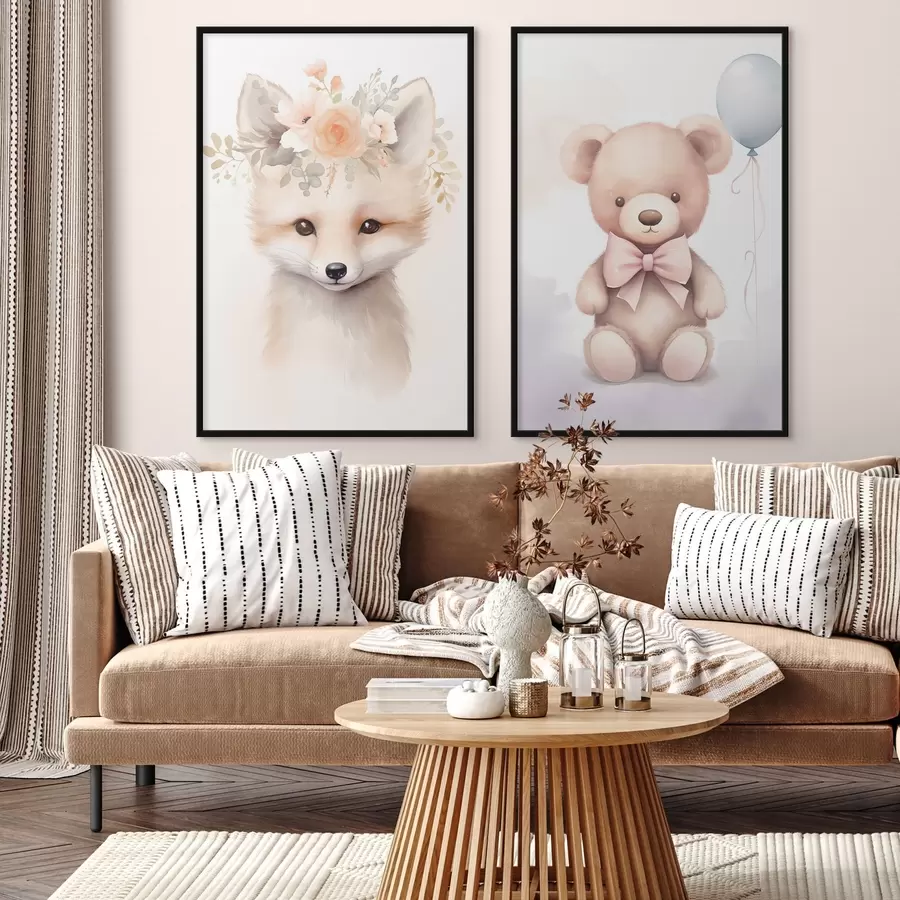 Картина Лисиця і ведмідь d00921