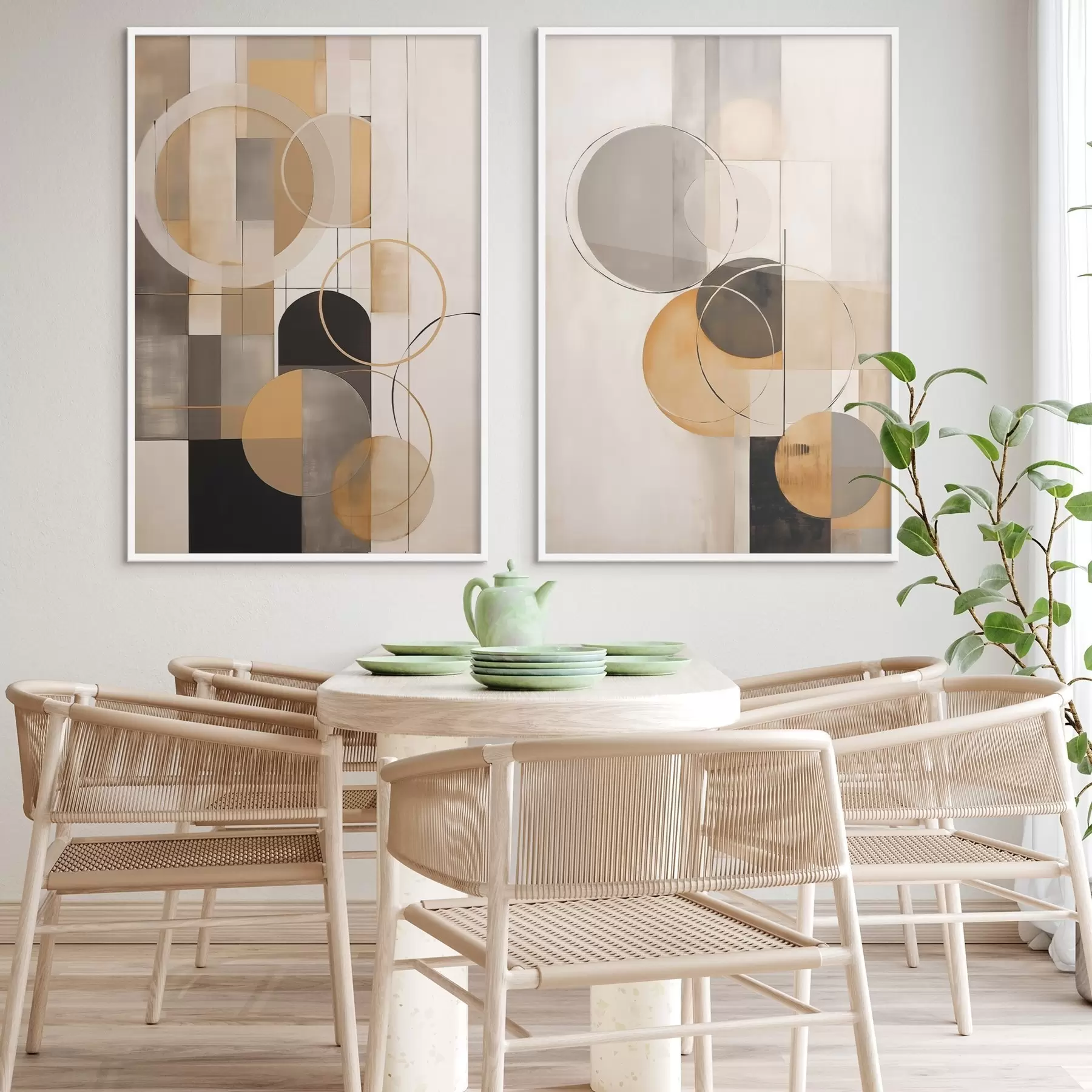 Картина Геометрична абстракція з колами d00858