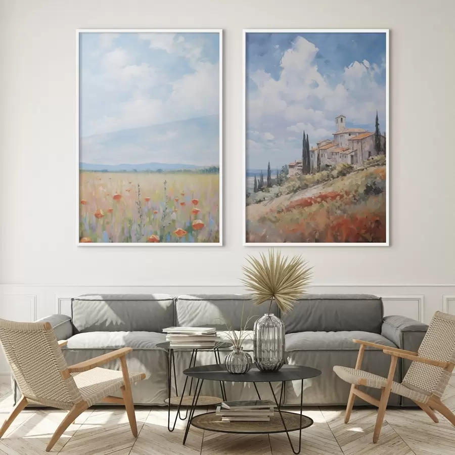 Картина Імітація сільського пейзажу в живописі d01018