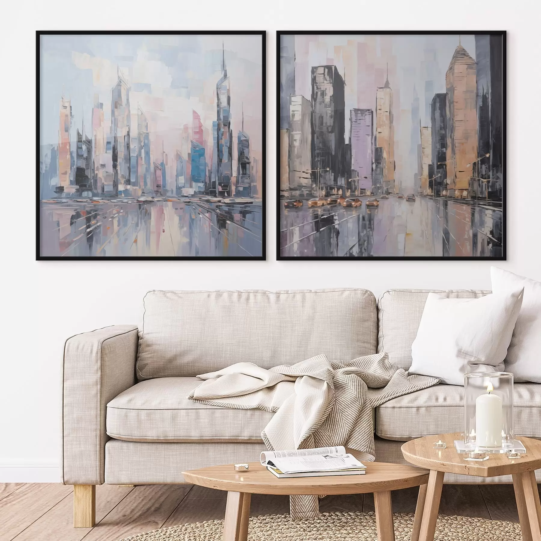 Картина Абстрактна міська імітація живопису d01032