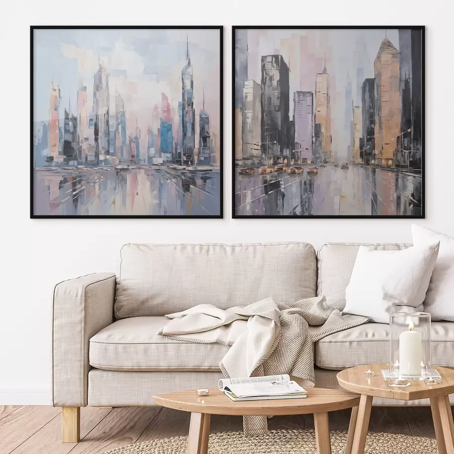 Картина Абстрактна міська імітація живопису d01032