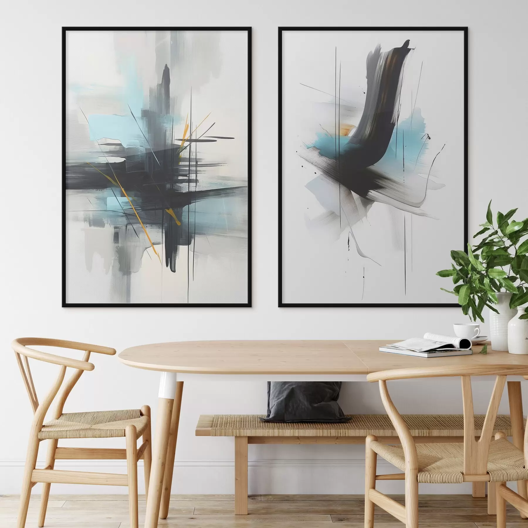 Картина Абстракція з імітацією бризок і мазків пензлем d01037