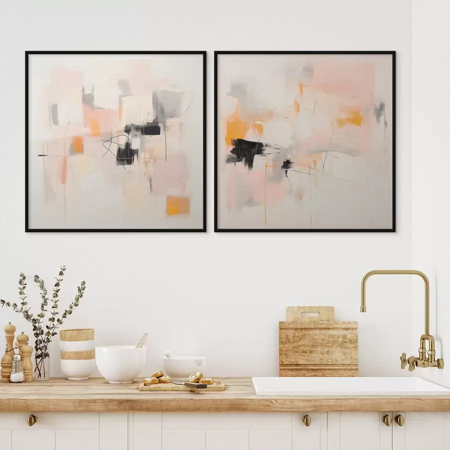 Картина Художня композиція з контрастними акцентами у двох частинах d00980