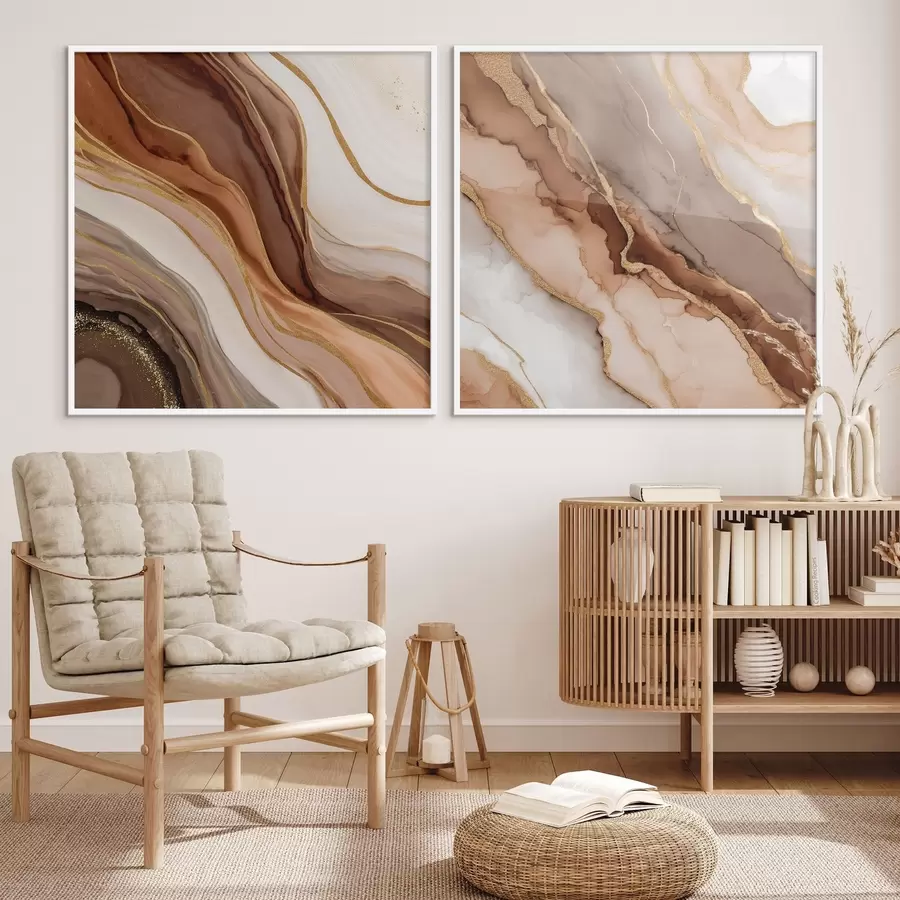 Картина Двочастинна абстрактна композиція з плавними переходами між шарами d00982