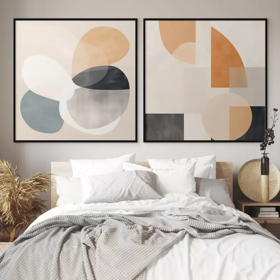 Картина Закруглені перетини форм в акварельному мінімалізмі d00993