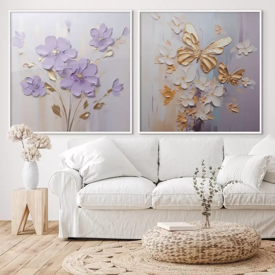 Картина Імітація малювання метеликів і квітів d01046