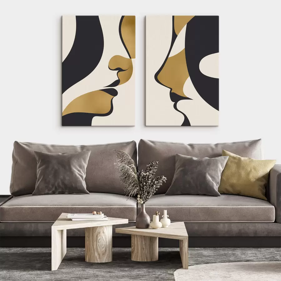 Картина Абстрактні силуети облич m01166