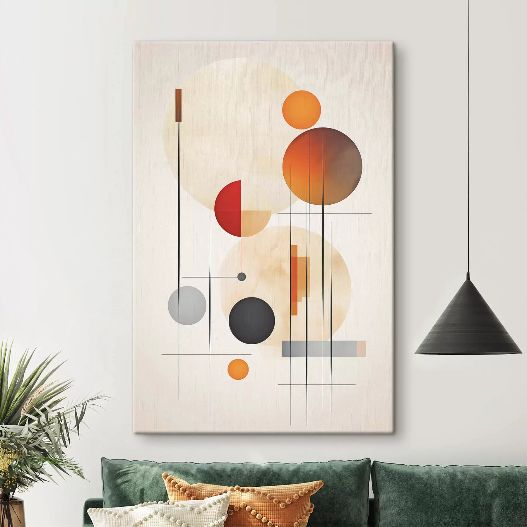 Картина Геометрична абстракція з кулями s46976