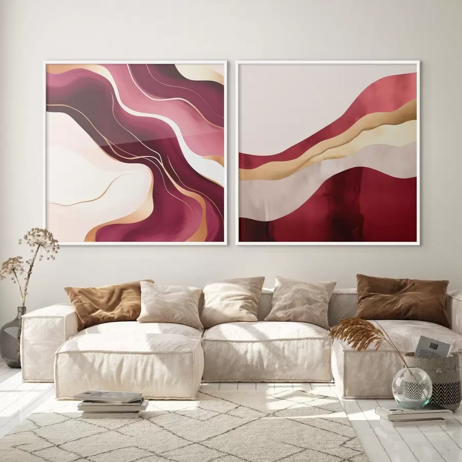Картина Хвиляста абстракція, багаті відтінки d00903