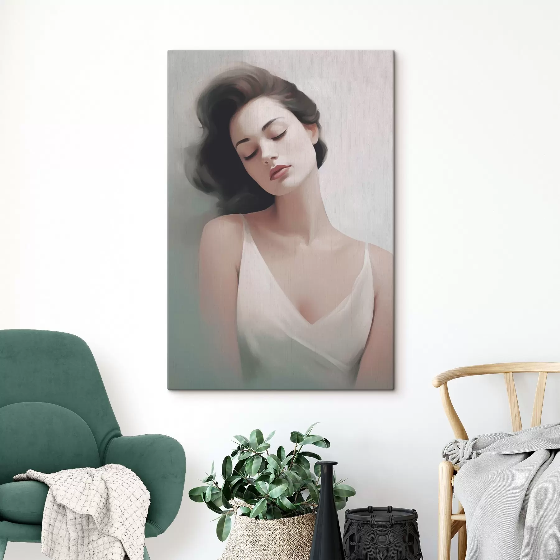 Картина Портрет дівчини із закритими очима s47342