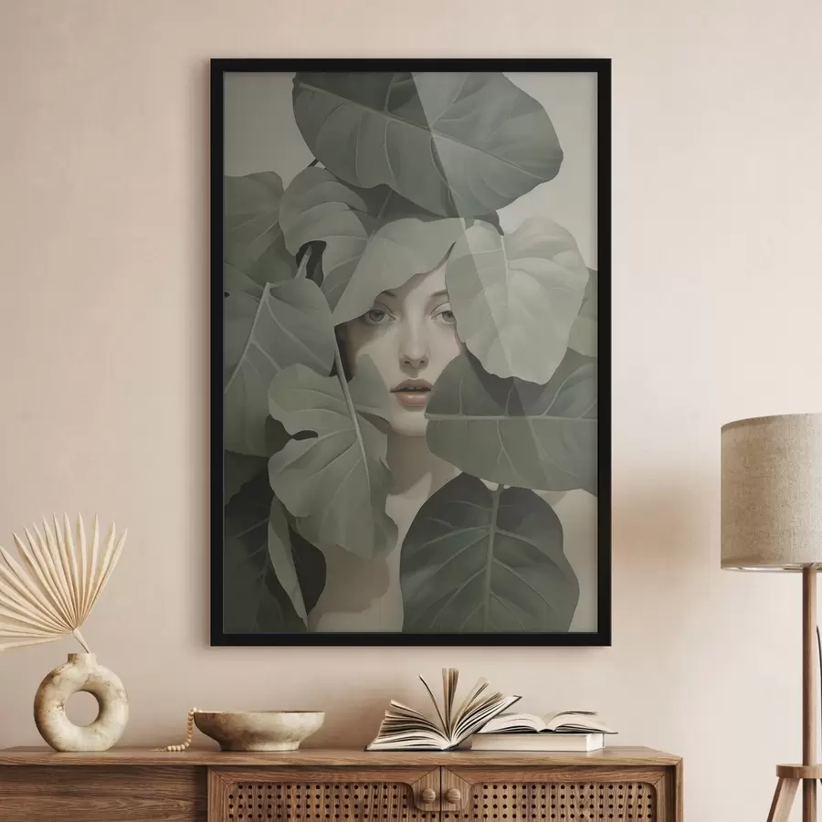 Картина Портрет дівчини в листі f47331