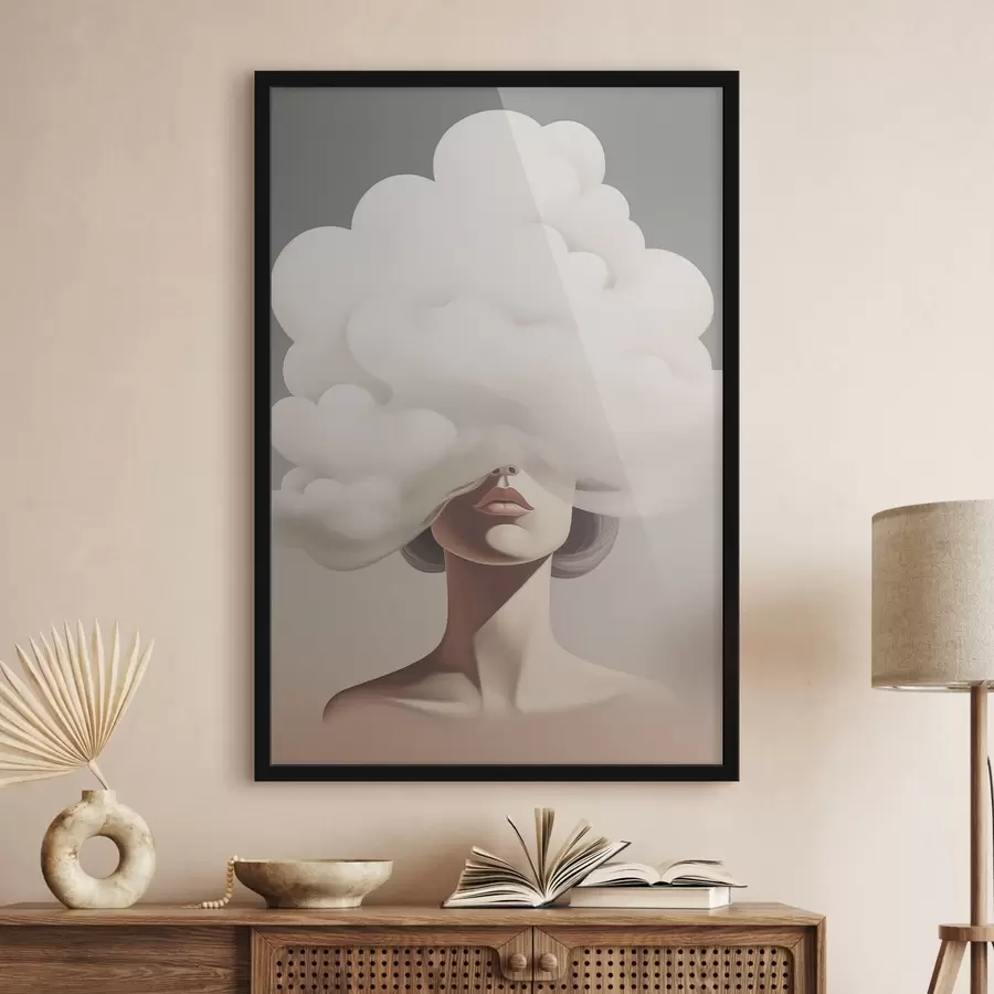 Картина Обличчя дівчини приховане хмарою f47337