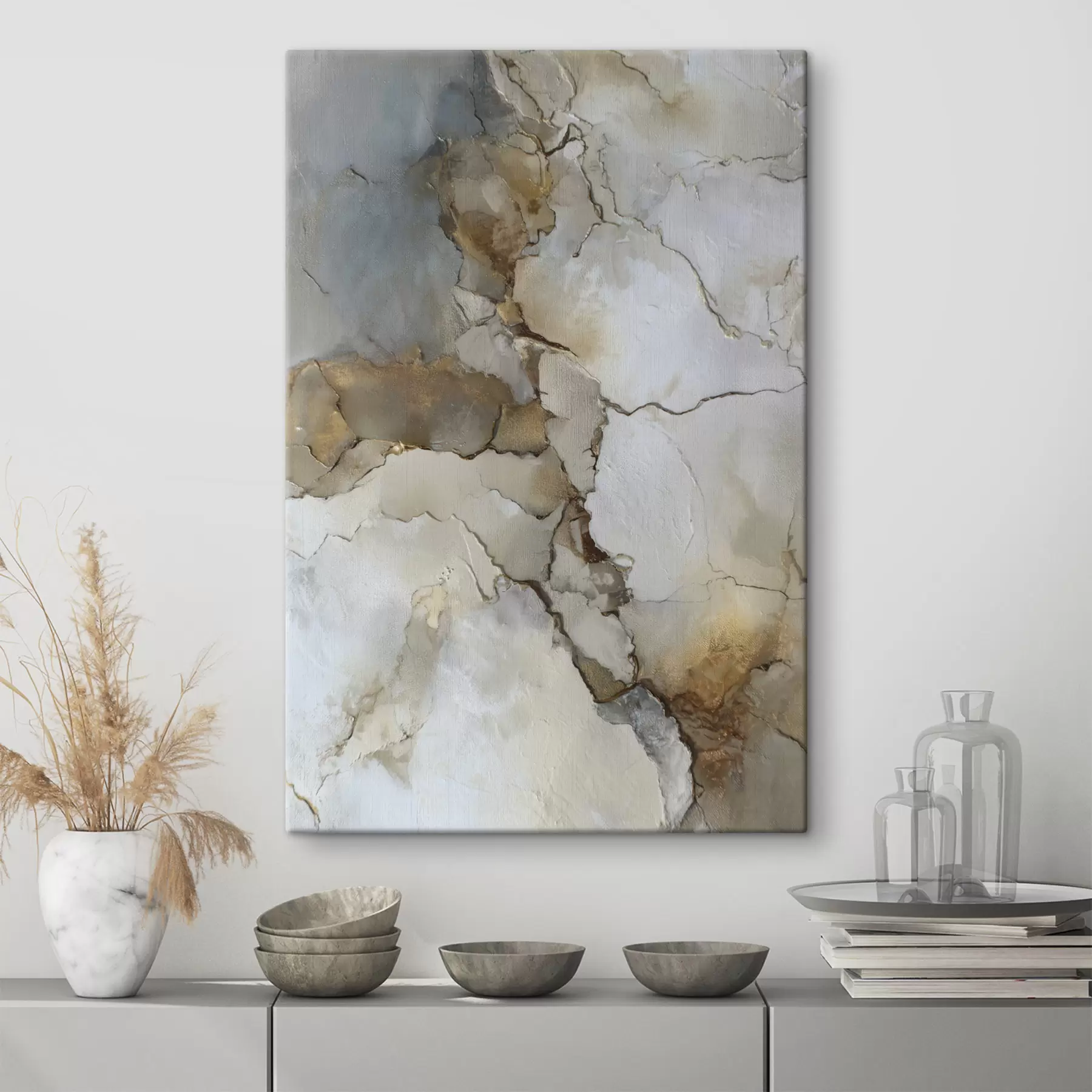 Картина імітація абстрактної текстури з тріщинами s47117