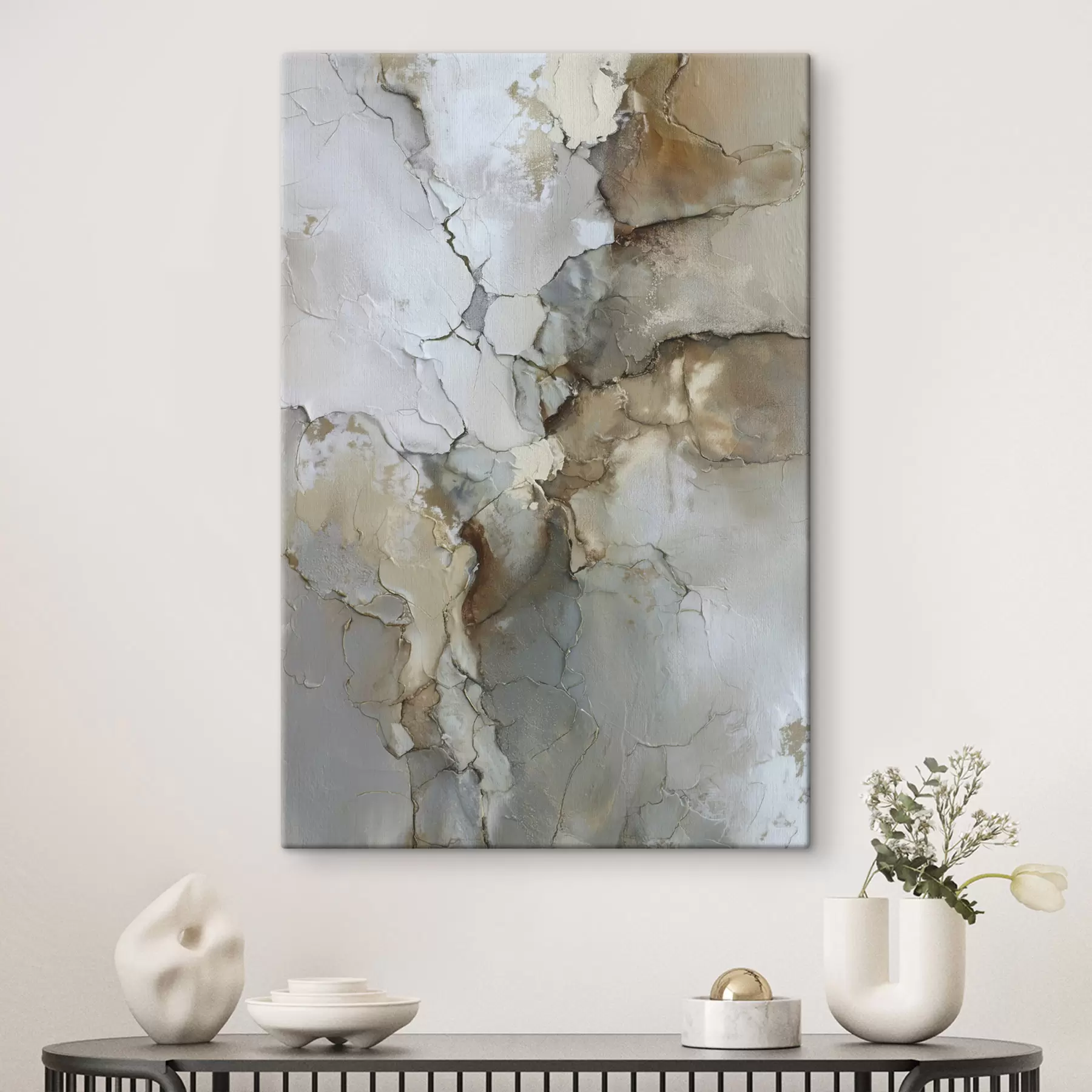 Картина імітація абстрактної текстури з тріщинами s47118