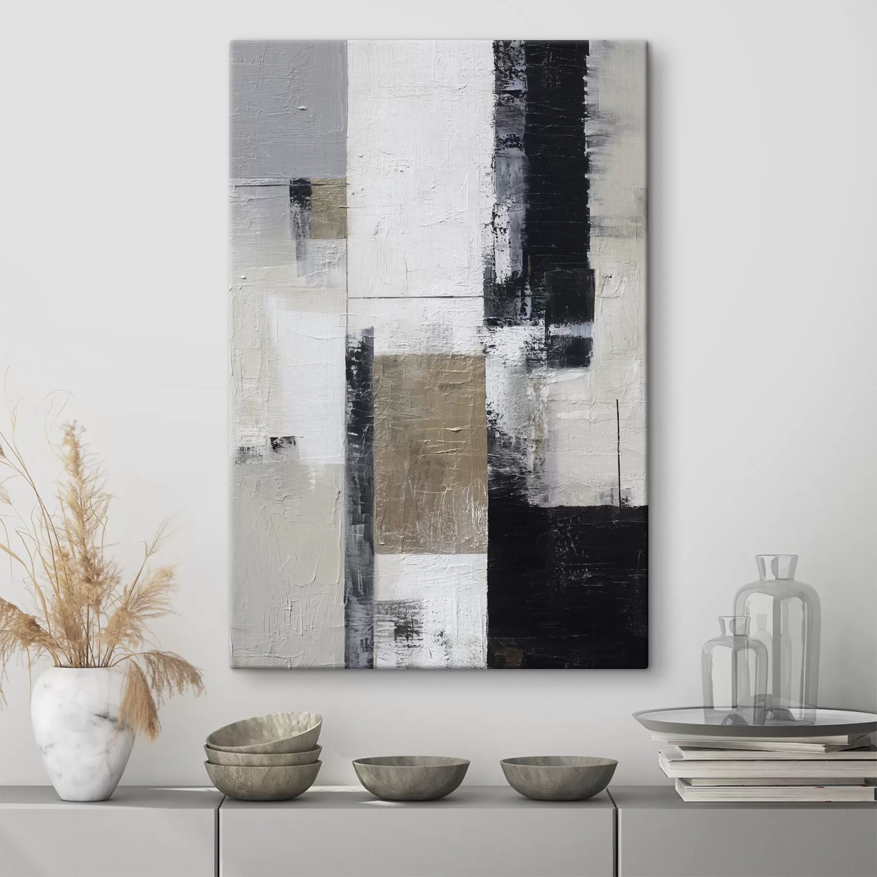 Картина сучасна абстракція в контрастних кольорах s47133