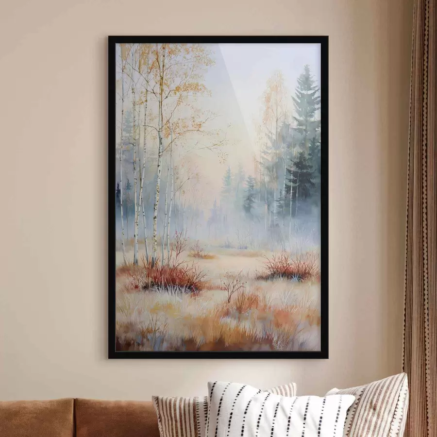 Картина пейзаж перші заморозки в лісі f47129