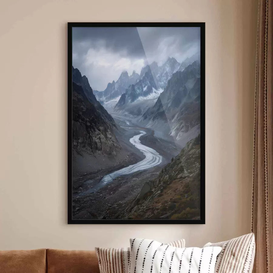 Картина гірський пейзаж з хмарами f47143