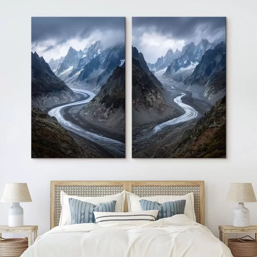 Картина гірський пейзаж з хмарами m01180