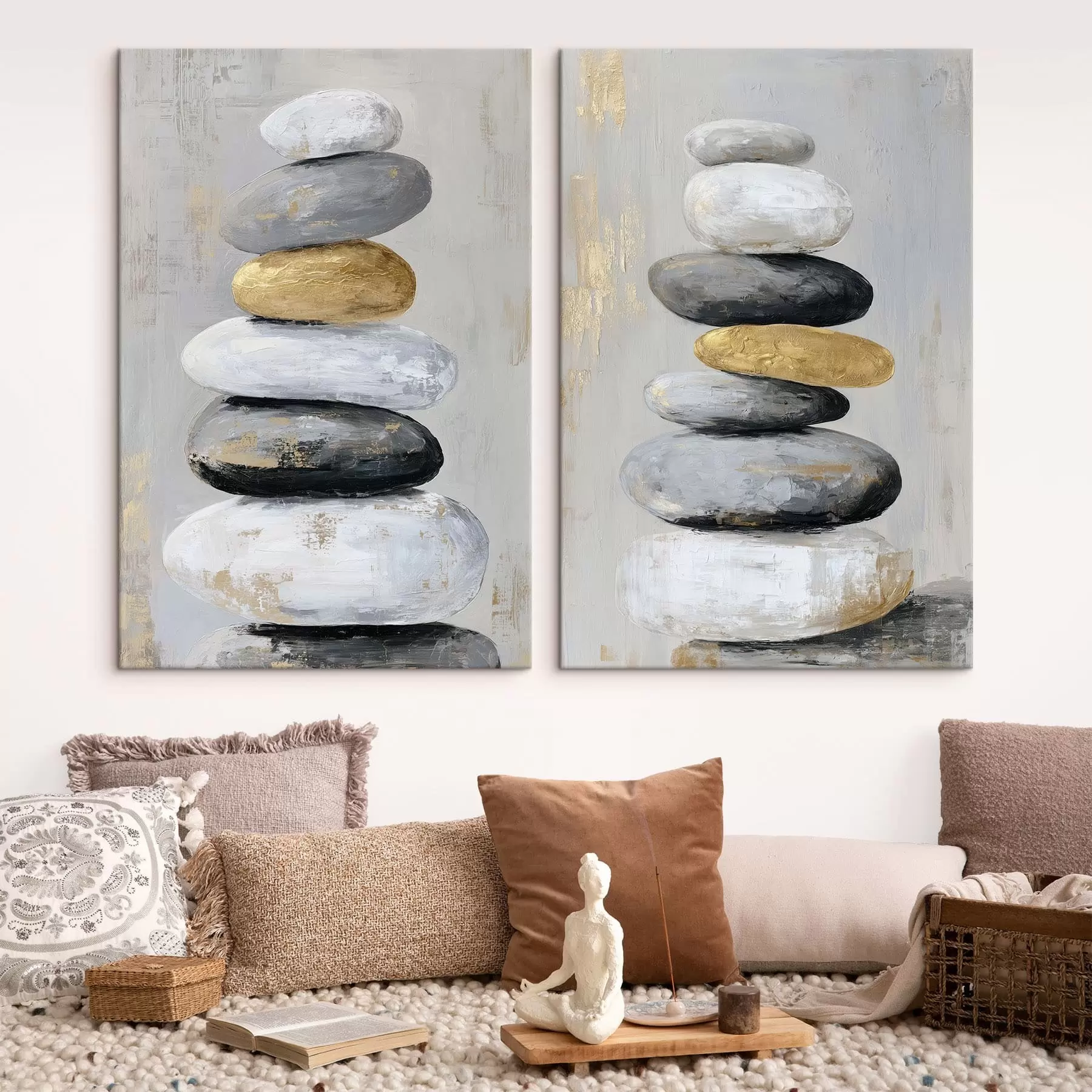 Картина великі камені в стилі живопису m01181