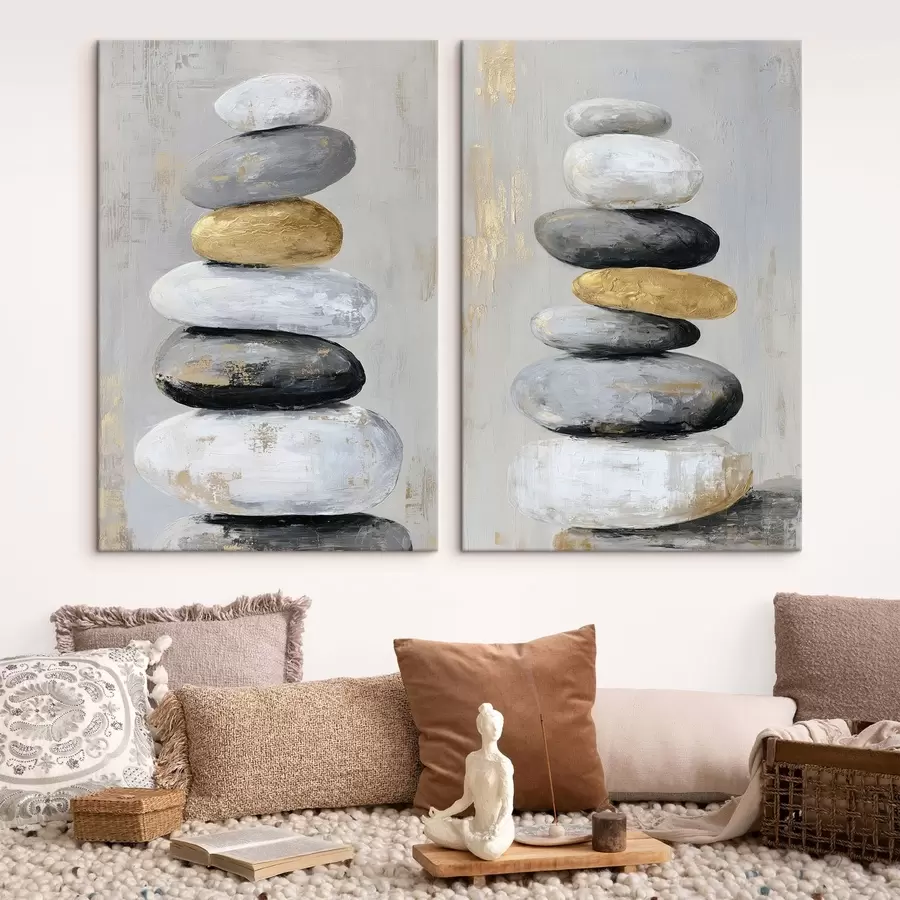 Картина великі камені в стилі живопису m01181