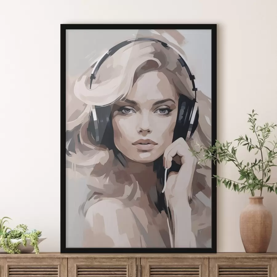 Картина Портрет дівчини з навушниками f47410