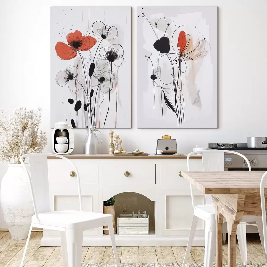 Картина Абстрактні квіти, імітація малюнка m01227