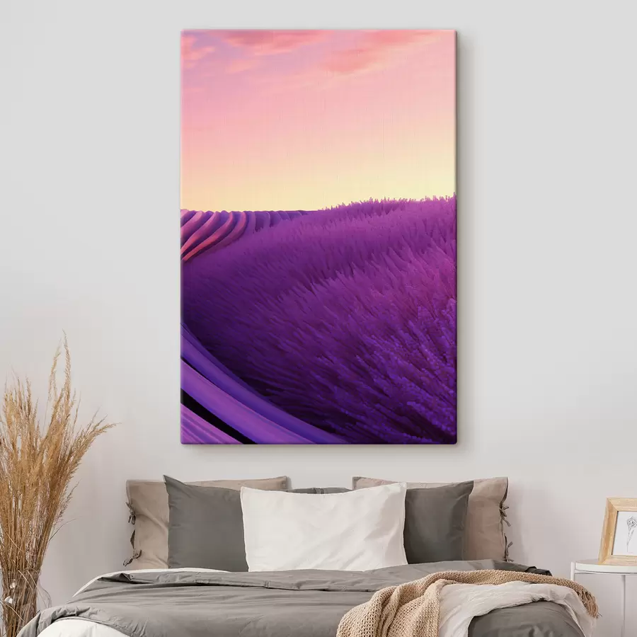 Картина Лавандове поле на тлі заходу сонця s47111