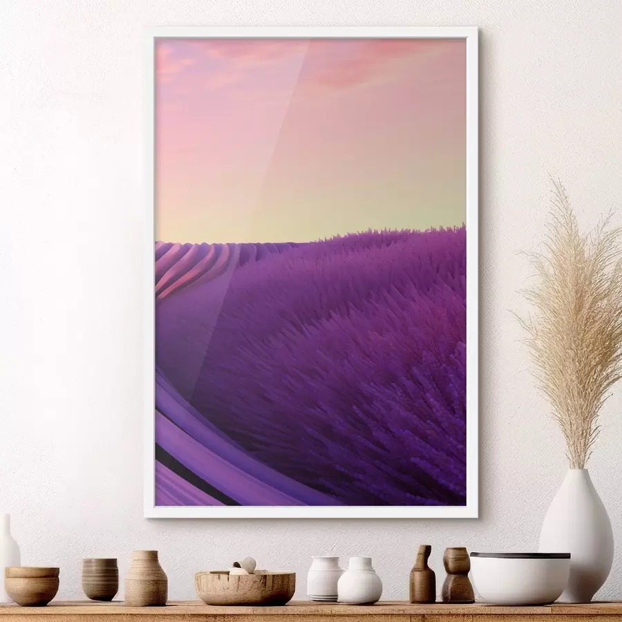 Картина Лавандове поле на тлі заходу сонця f47111