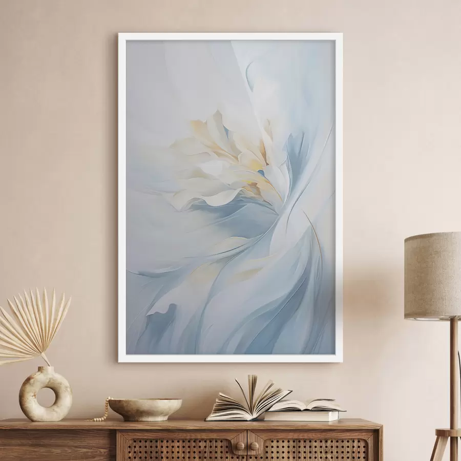 Картина Абстрактні ніжні, напівпрозорі пелюстки, що закручуються всередину, з м'яким освітленням і живописною текстурою. f47436