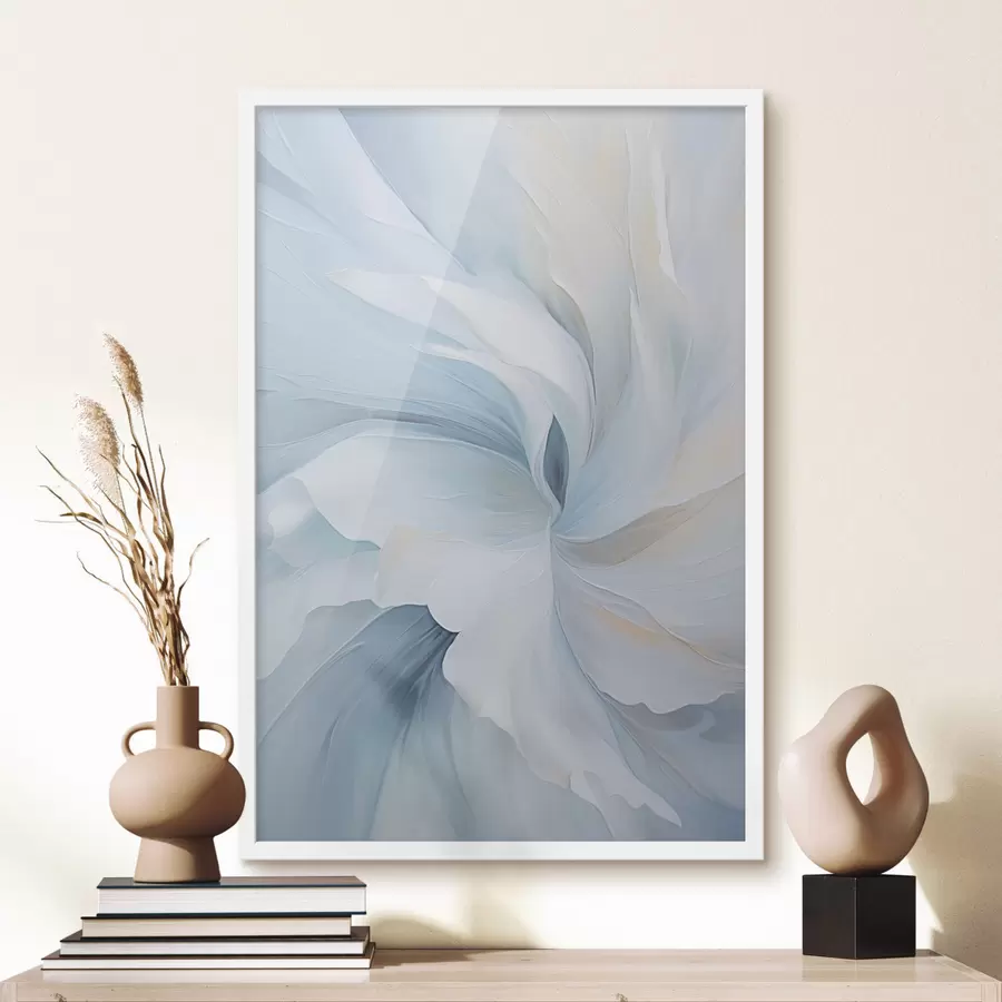 Картина Абстрактні ніжні, напівпрозорі пелюстки, що закручуються всередину, з м'яким освітленням і живописною текстурою. f47437