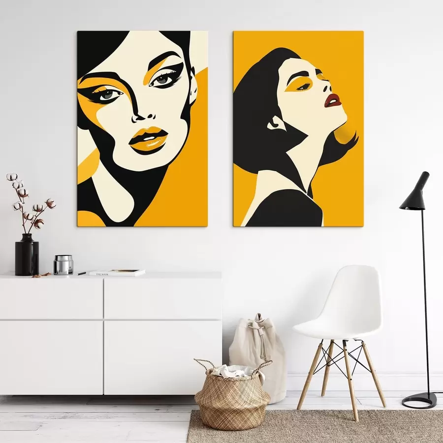 Картина Жіночий портрет у жовтих тонах m01229