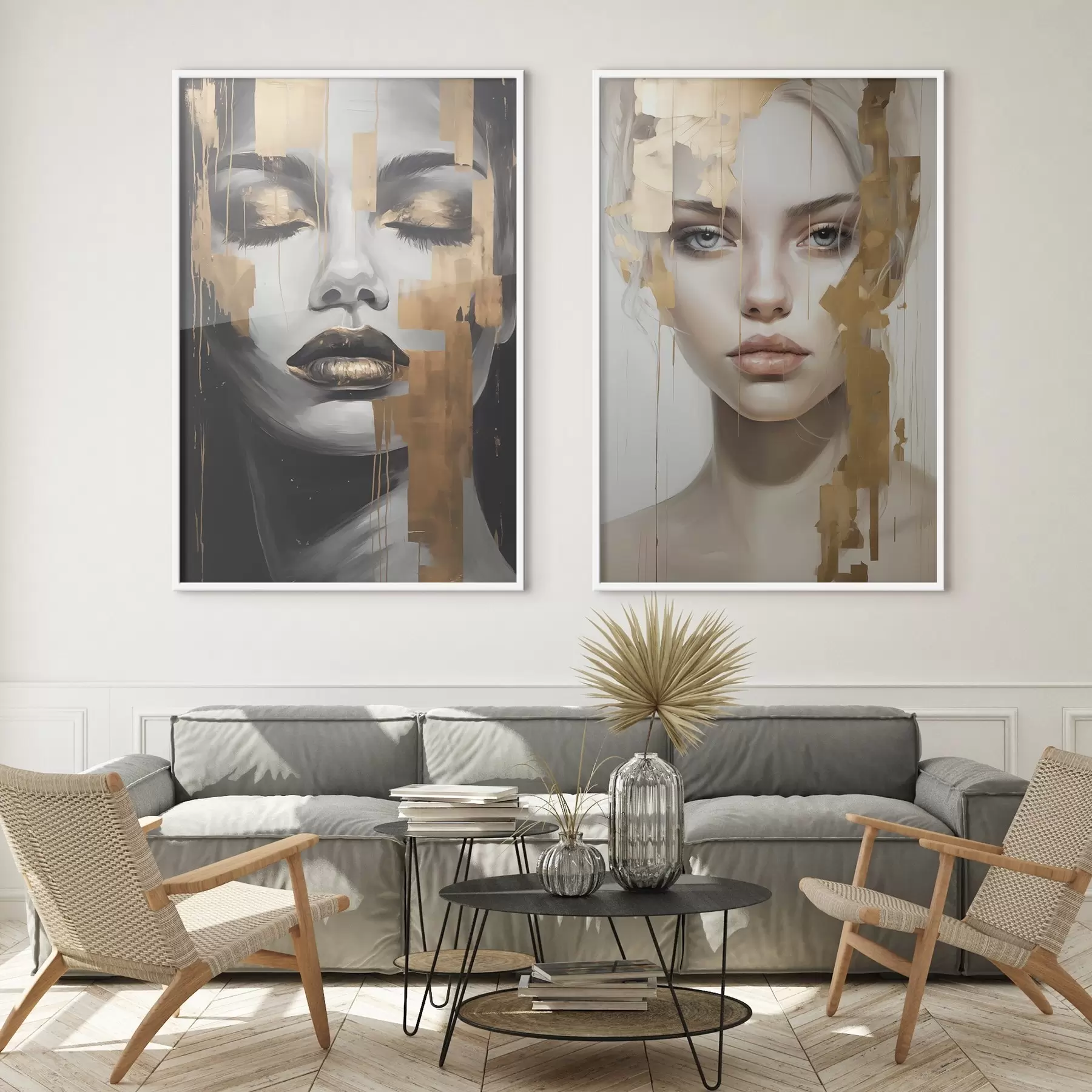 Картина Чорно-білий жіночий портрет d00544