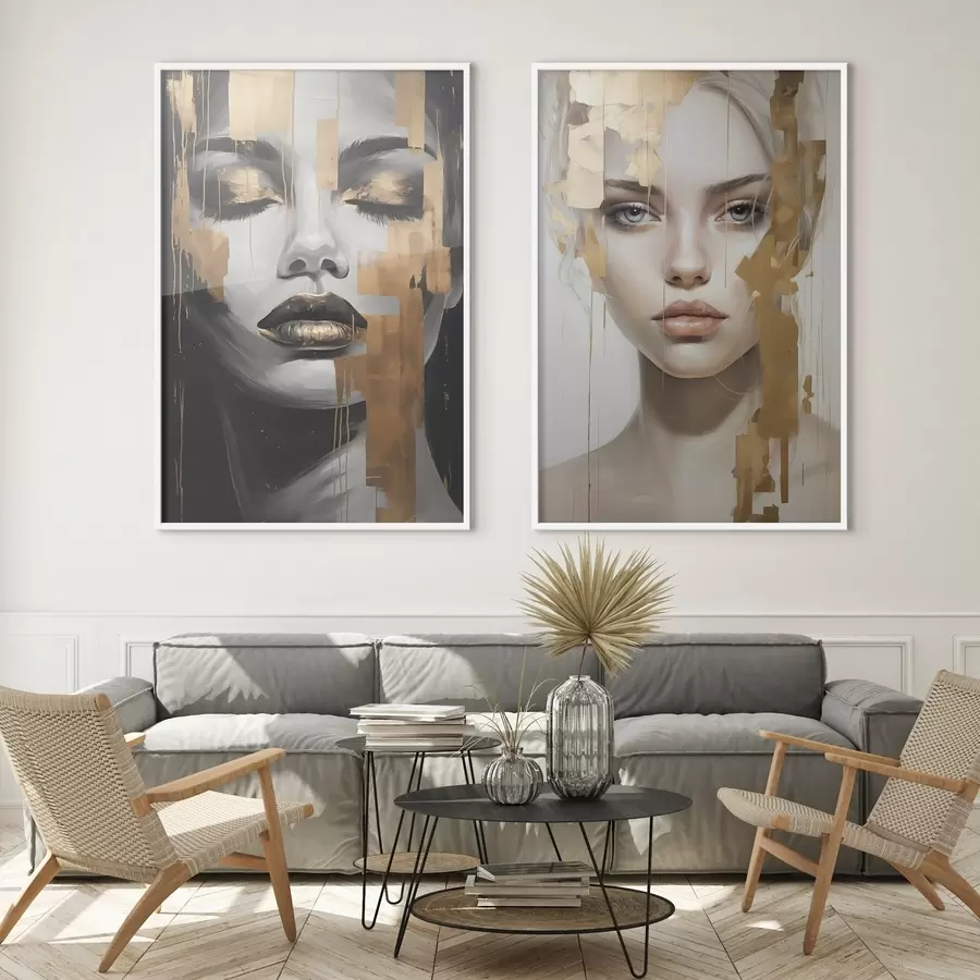 Картина Чорно-білий жіночий портрет d00544