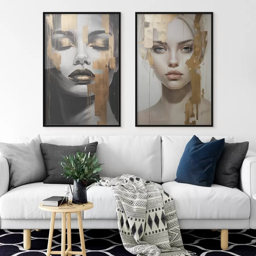 Картина Чорно-білий жіночий портрет d00544