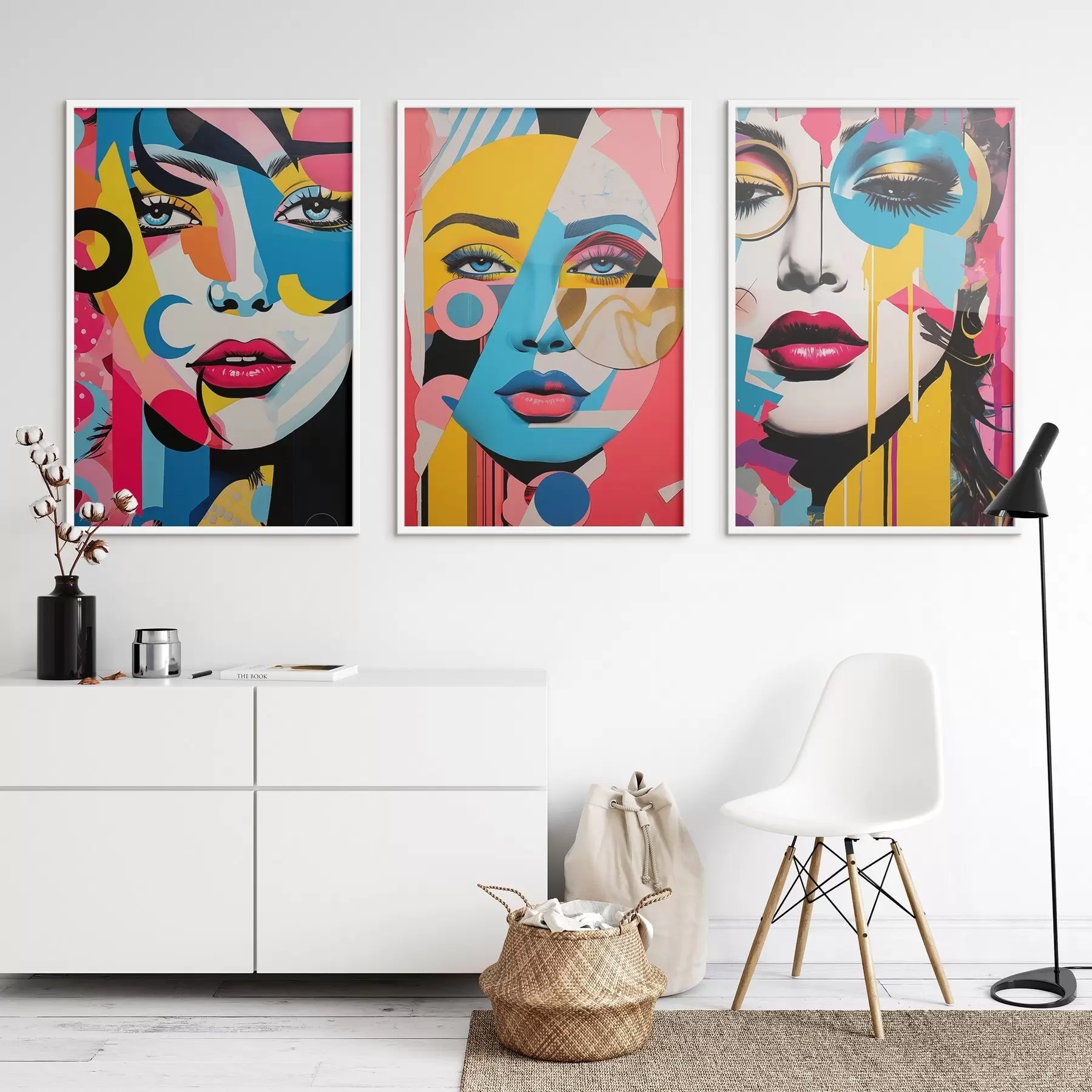 Картина Абстракція різнокольорових облич d00557