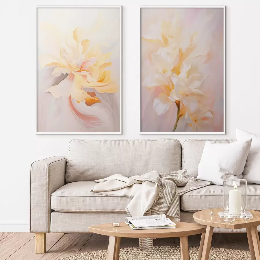 Картина Ніжний диптих у стилі акварелі з переходами кольорів d00576