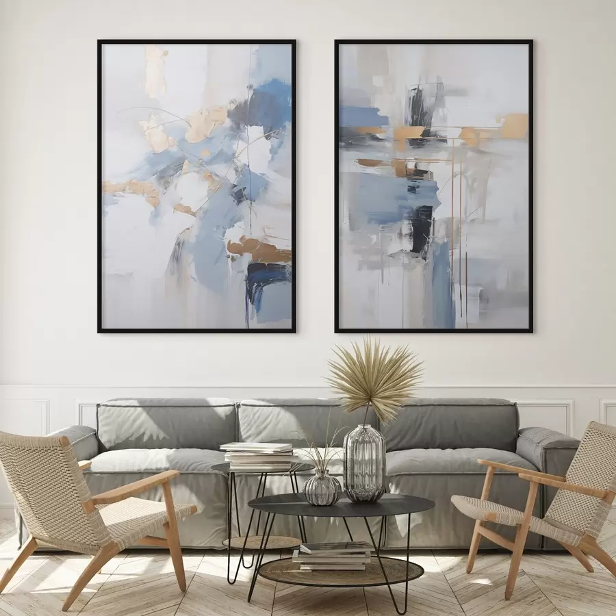 Картина Сучасна абстракція, що імітує живопис d00588