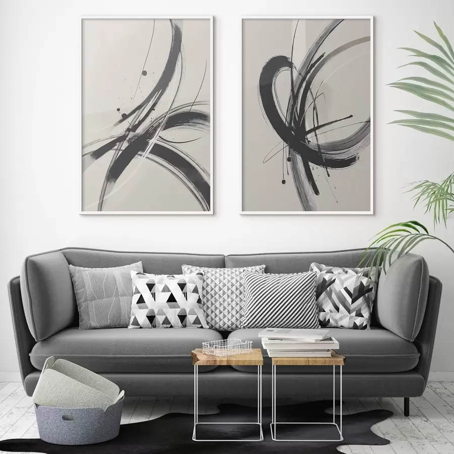 Картина Абстрактні мінімалістичні мазки пензля d00613