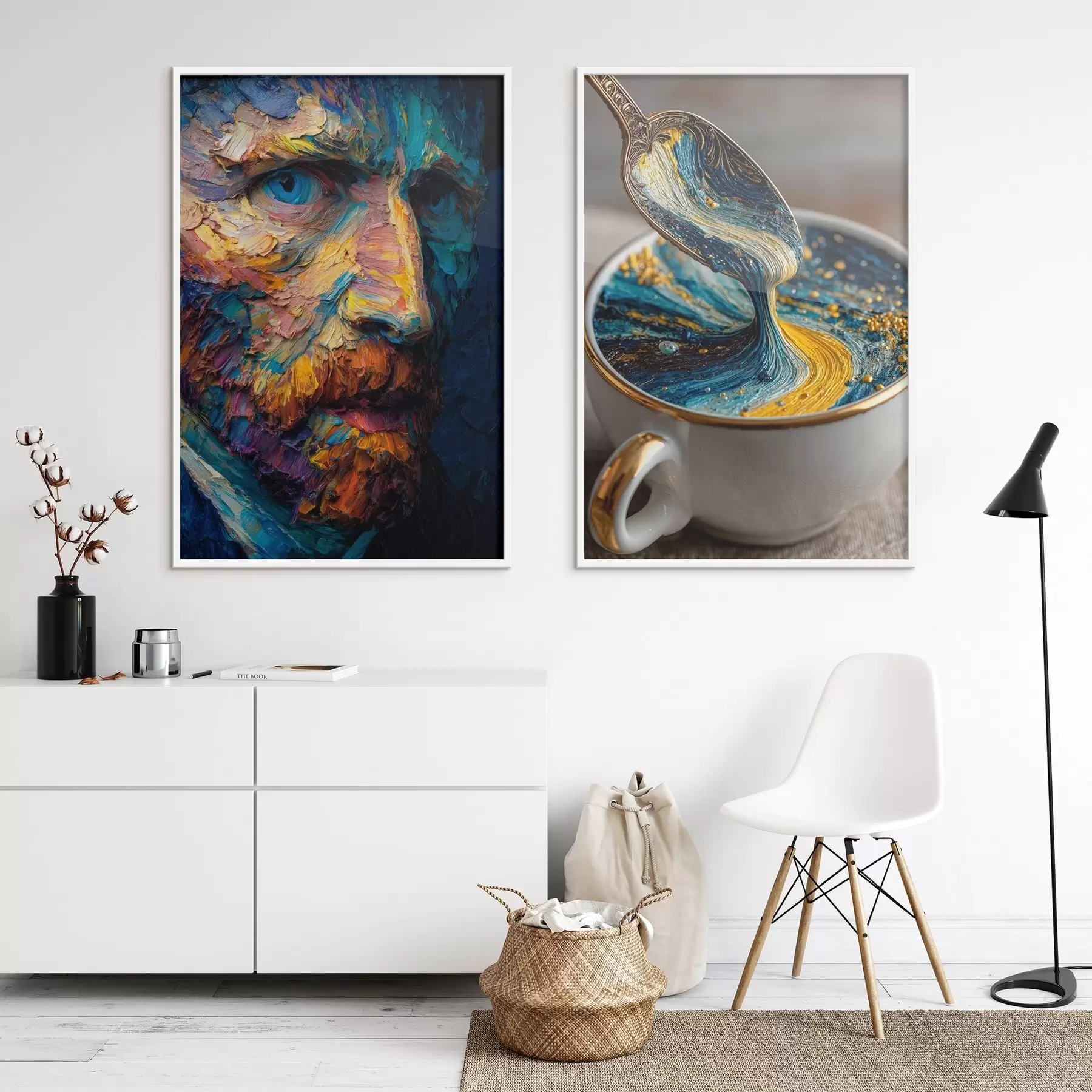 Картина Пікассо та абстракція в чашці в стилі олійного живопису d00639