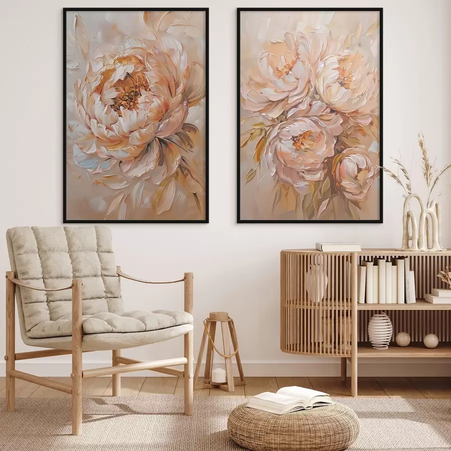 Картина Ніжні абстрактні півонії d00673