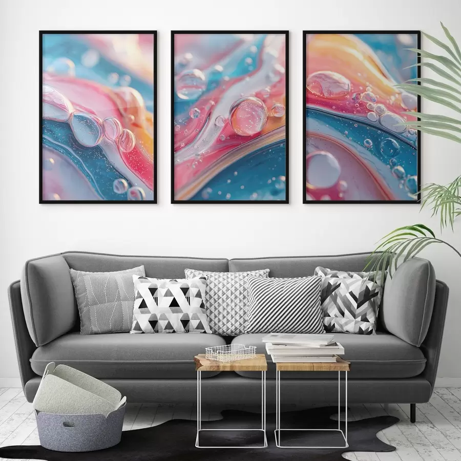 Картина різнокольорові хвилі з бульбашками d00698