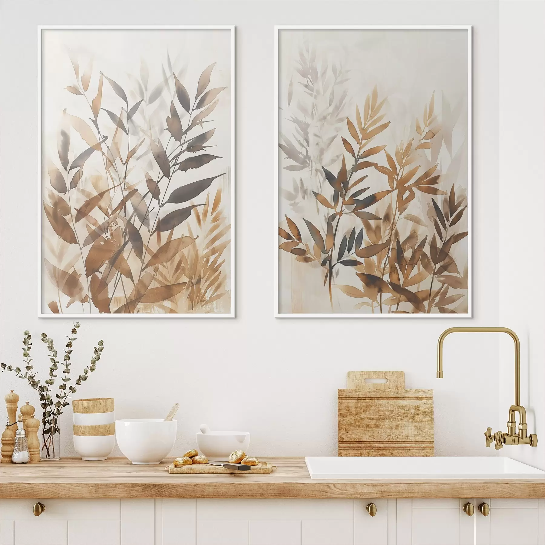 Картина Ніжні гілки листя d00715