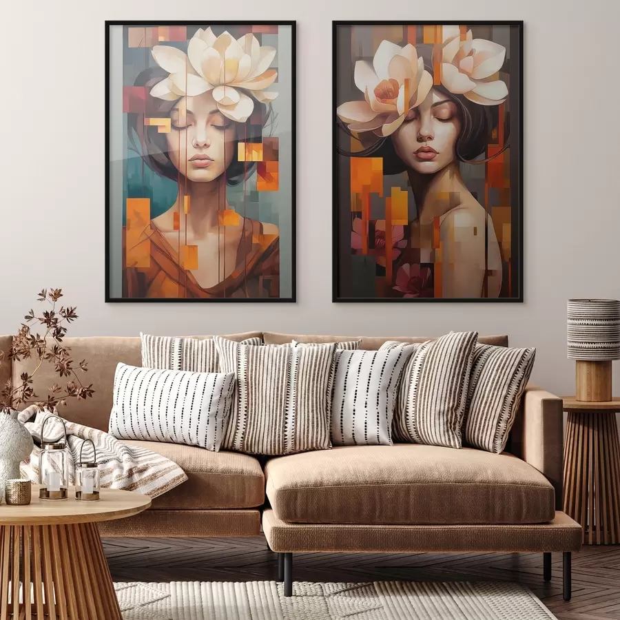 Картина Жінка з квітами d00734